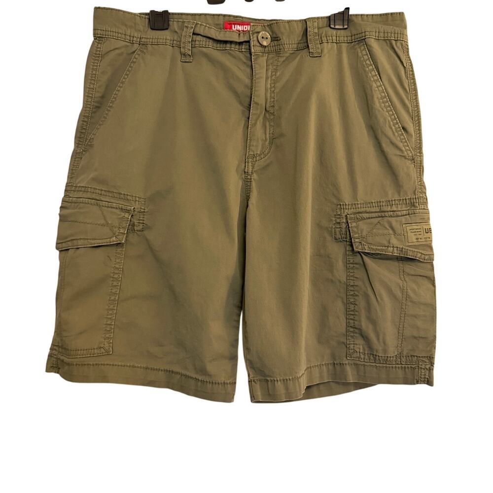 Unionbay Mens Cargo Shorts Size 36 Olive Green Cotton Utility Outdoor Casual